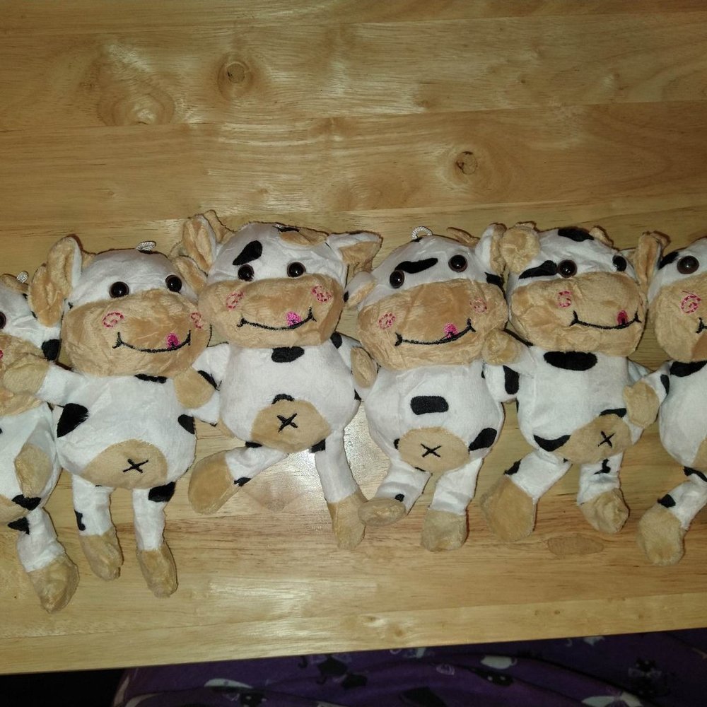 12 Cow Plush Stuffed Animal Toy for Bag Backpack Handbag or Keychain